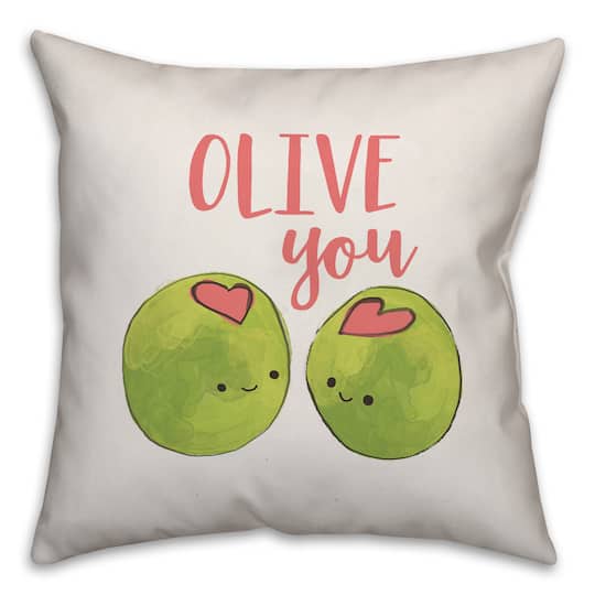 Olive You Throw Pillow
